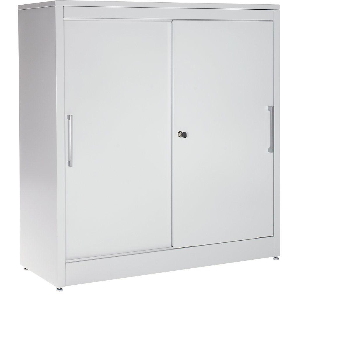Armário com portas de correr – mauser, armário pequeno com 2 prateleiras, AxLxP 1240 x 1200 x 420 mm, cinzento claro-10