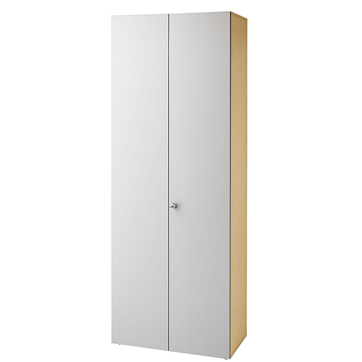 Armário de arquivo – eurokraft pro, portas de batente, 5 prateleiras, imitação ácer / cinza alumínio-1