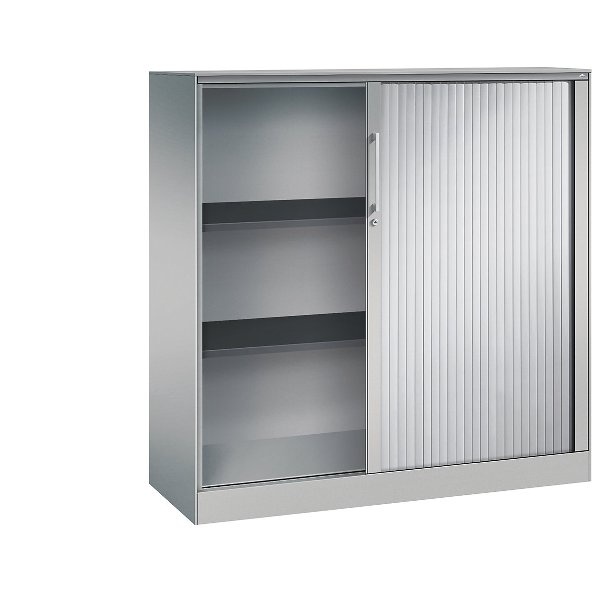 C+P – Armário de persiana ASISTO, altura 1292 mm, largura 1200 mm, cinza alumínio/cinza alumínio