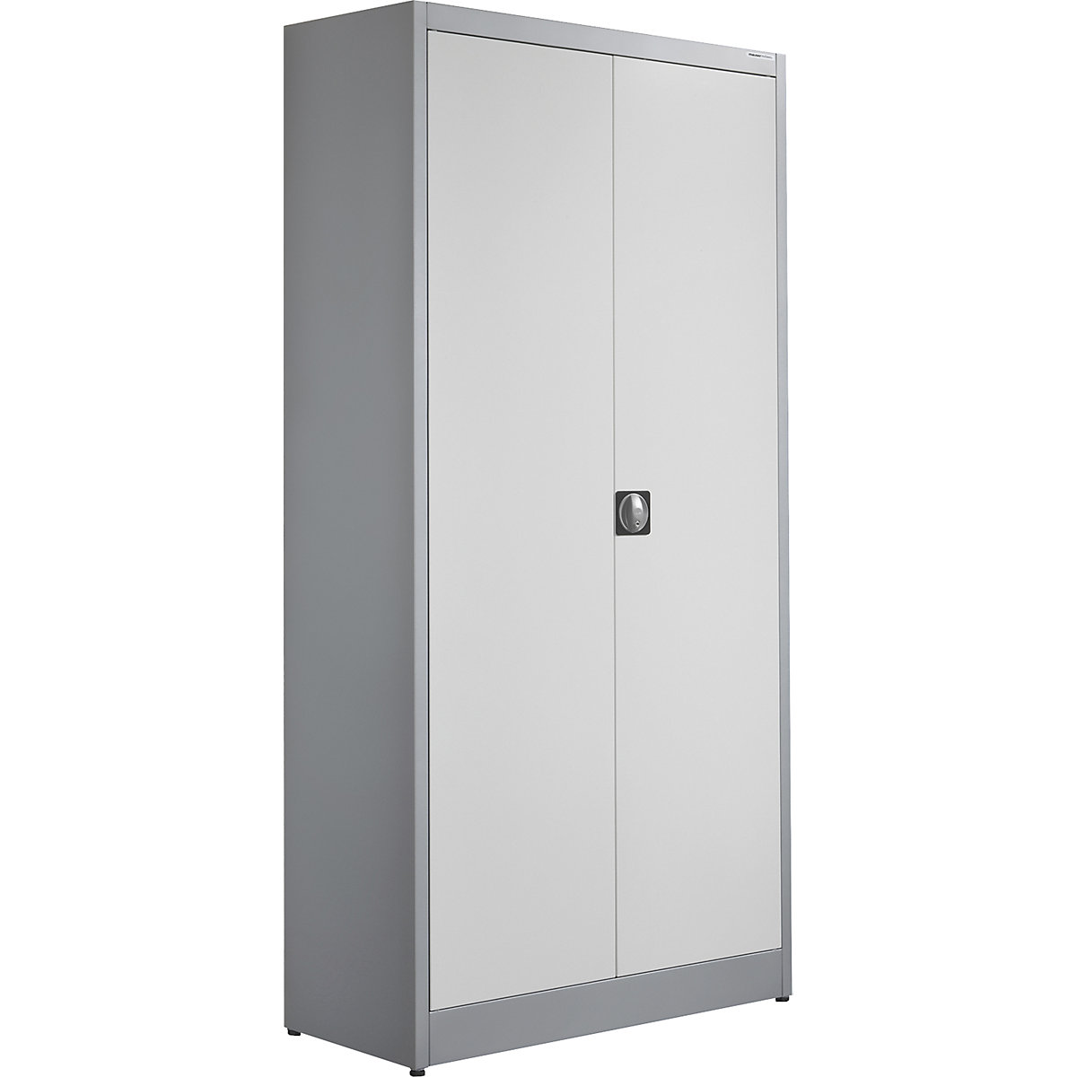Armário de portas de batentes ARCOS – mauser, 4 prateleiras, AxLxP 1950 x 950 x 420 mm, cinza alumínio/branco puro-2