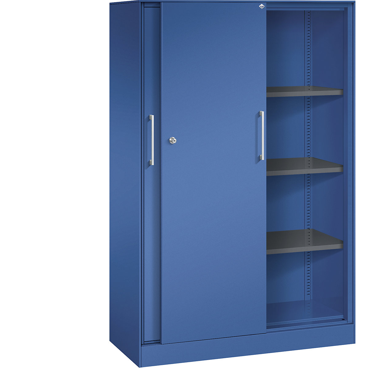 C+P – Armário de portas de correr ASISTO, altura 1617 mm, largura 1000 mm, azul genciana/azul genciana