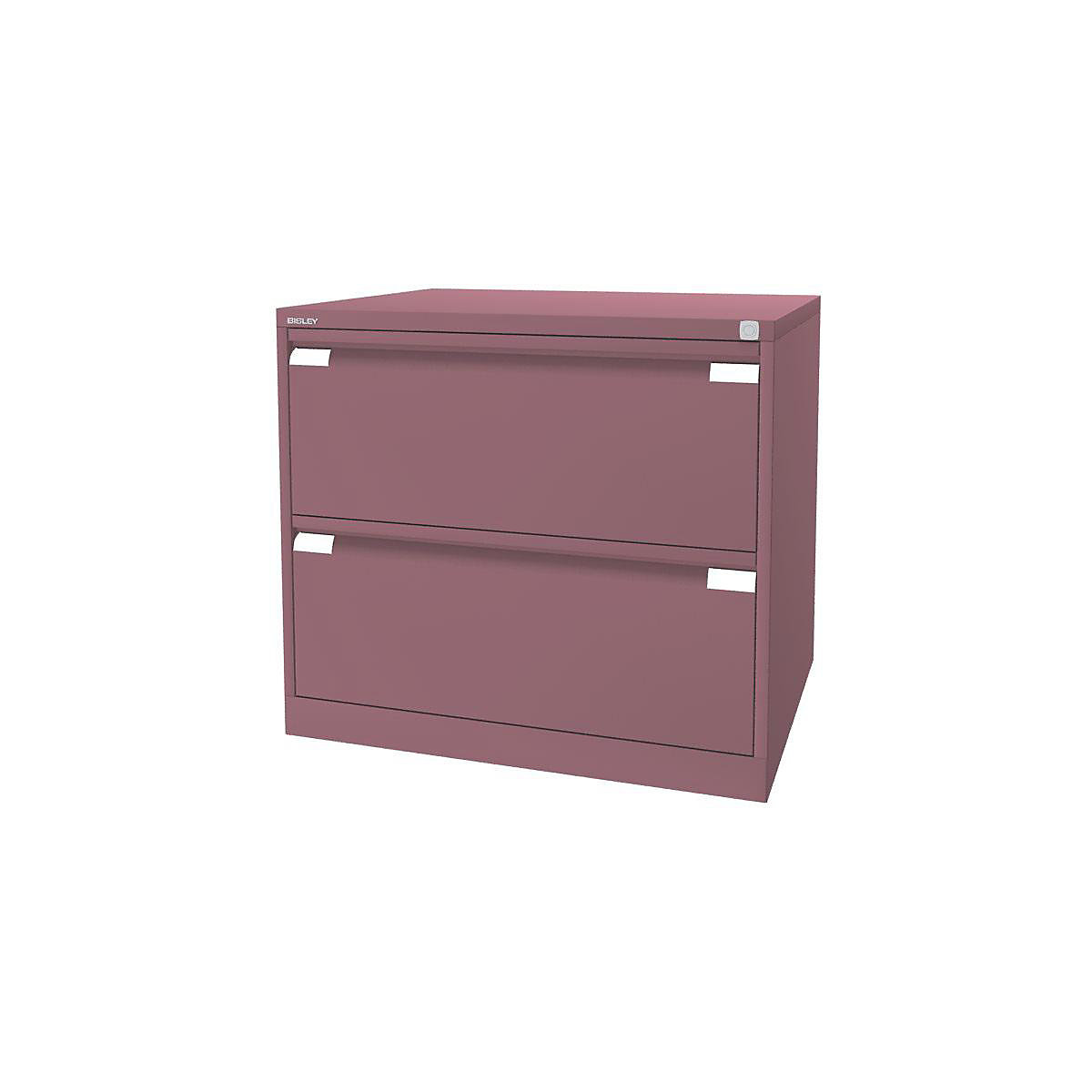 Armário de arquivo suspenso, 2 filas – BISLEY, 2 gavetas, A4, cor-de-rosa-14
