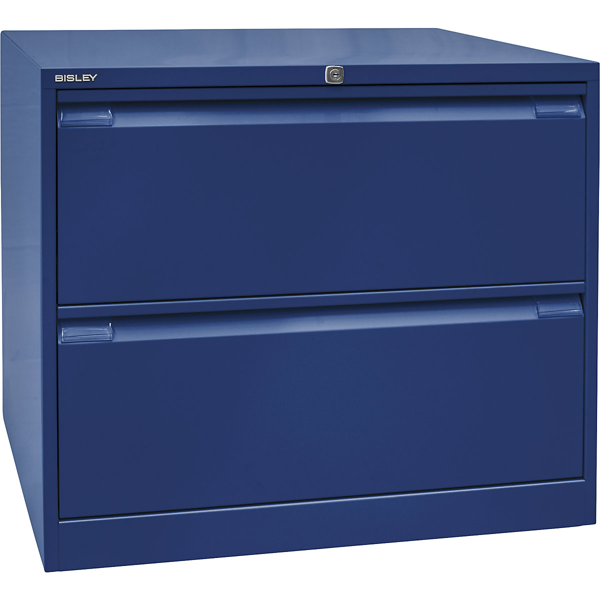 Armário de arquivo suspenso, 2 filas – BISLEY, 2 gavetas, A4, azul oxford-7