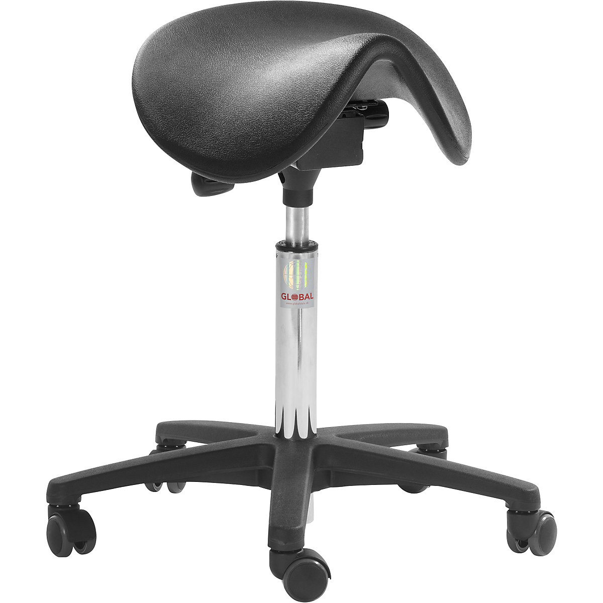 Cadeira em forma de sela, assento inclinável com rodas