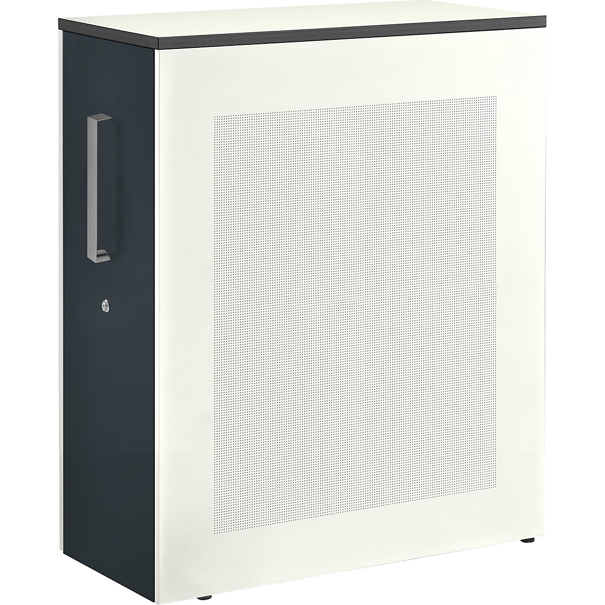 Armário de extração alto – mauser, elemento de balcão à esquerda, altura 1250 mm, branco puro/cinzento antracite
