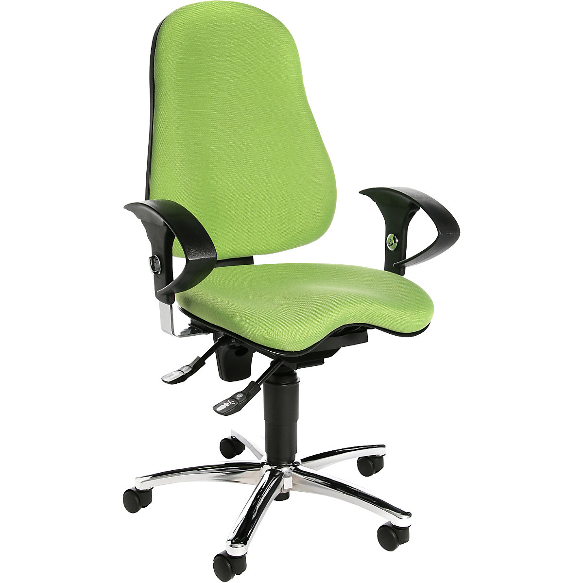 Cadeira giratória de escritório SITNESS 10 – Topstar, com apoios para braços ajustáveis, verde maçã-4