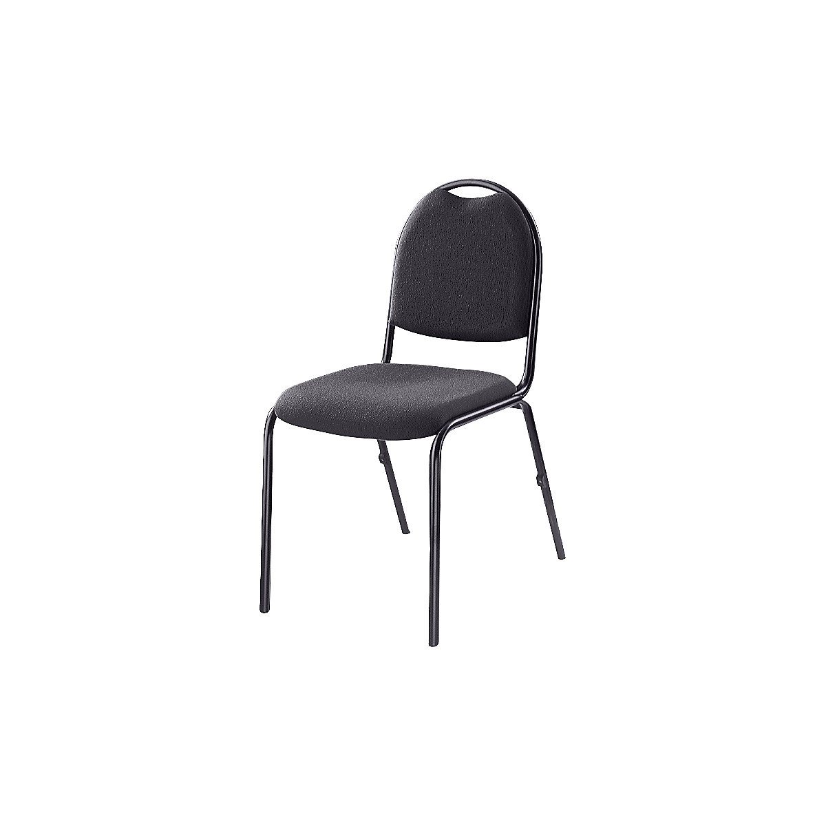 Cadeira de conferência e reunião – eurokraft pro, armação preta, forro cinzento escuro-5