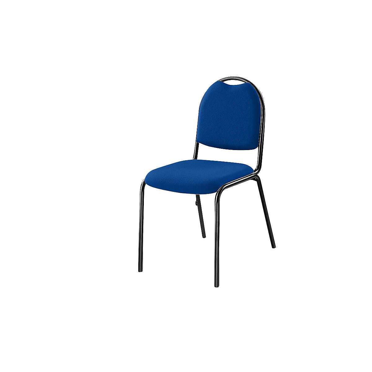 Cadeira de conferência e reunião – eurokraft pro, armação preta, forro azul-4