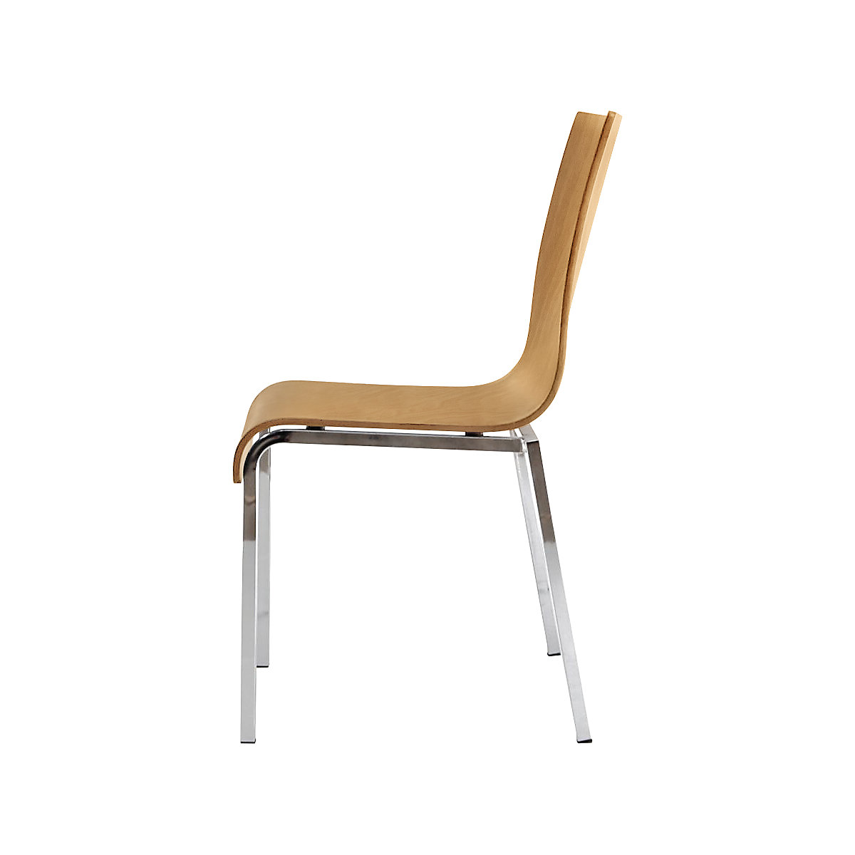 Cadeira de madeira em forma de concha CUBIC, AxLxP 860 x 450 x 520 mm, embalagem de 4 unid., concha faia natural