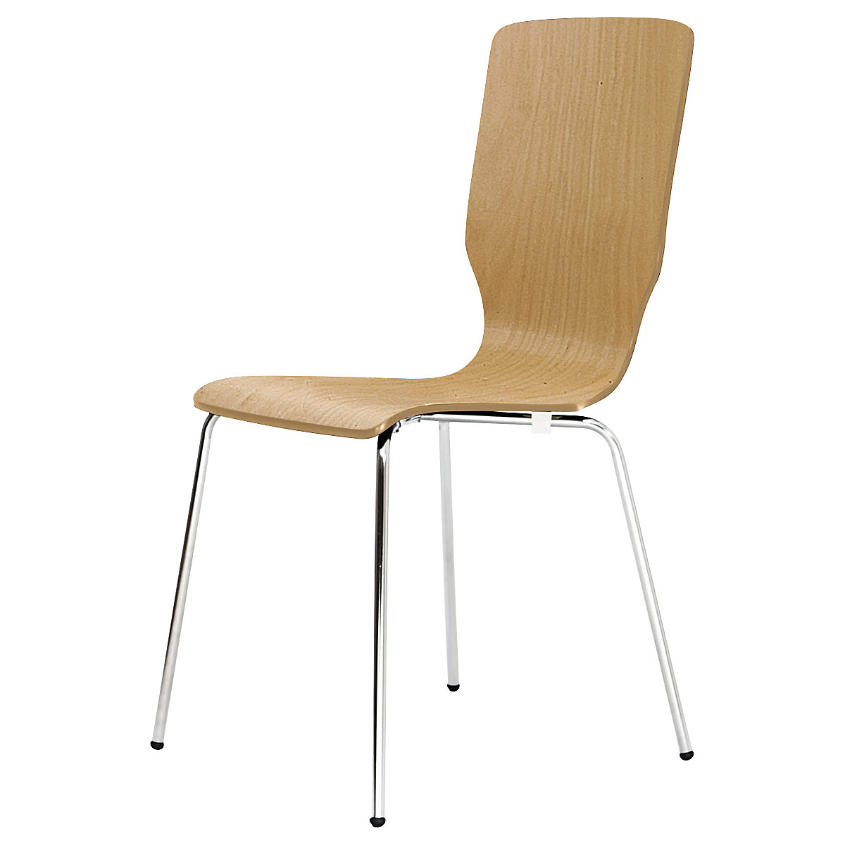 Cadeira de madeira em forma de concha, AxLxP 850 x 400 x 520 mm, embalagem de 4 unid., concha faia natural