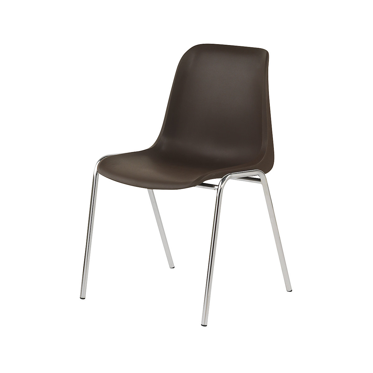 Cadeira de plástico em forma de concha EUROPA, sem estofo, assento em concha castanho, embalagem de 4 unid.-5