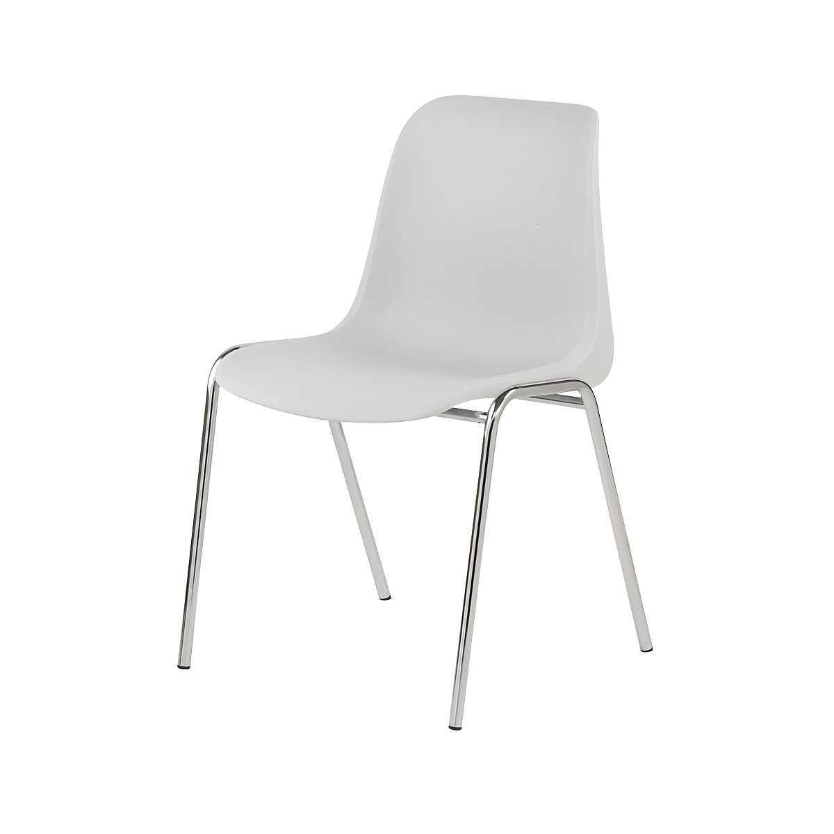 Cadeira de plástico em forma de concha EUROPA, sem estofo, assento em concha cinzento claro, embalagem de 4 unid.-3