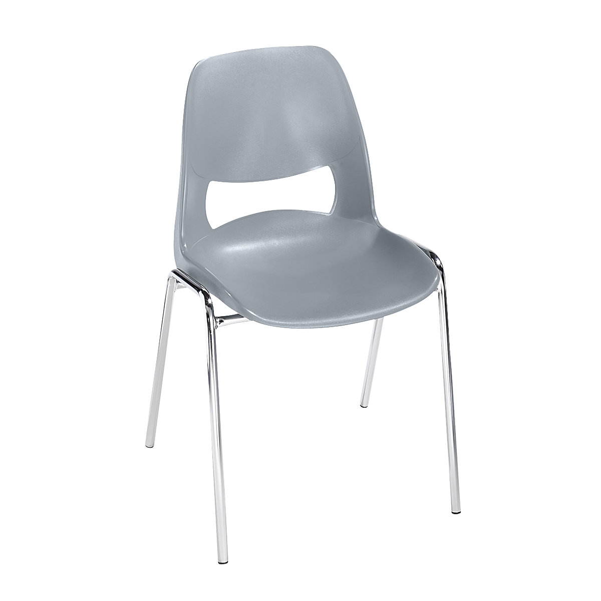 Cadeira em concha em polipropileno, sem estofo, cinzento, embalagem com 2 unid.-4