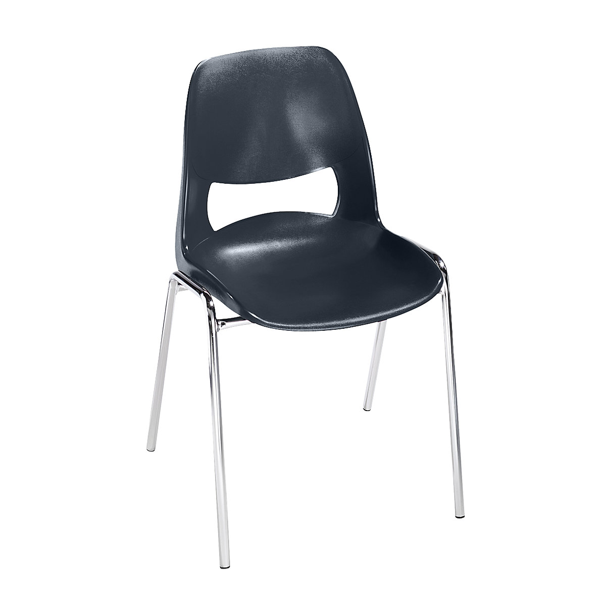 Cadeira em concha em polipropileno, sem estofo, antracite, embalagem com 2 unid.-6