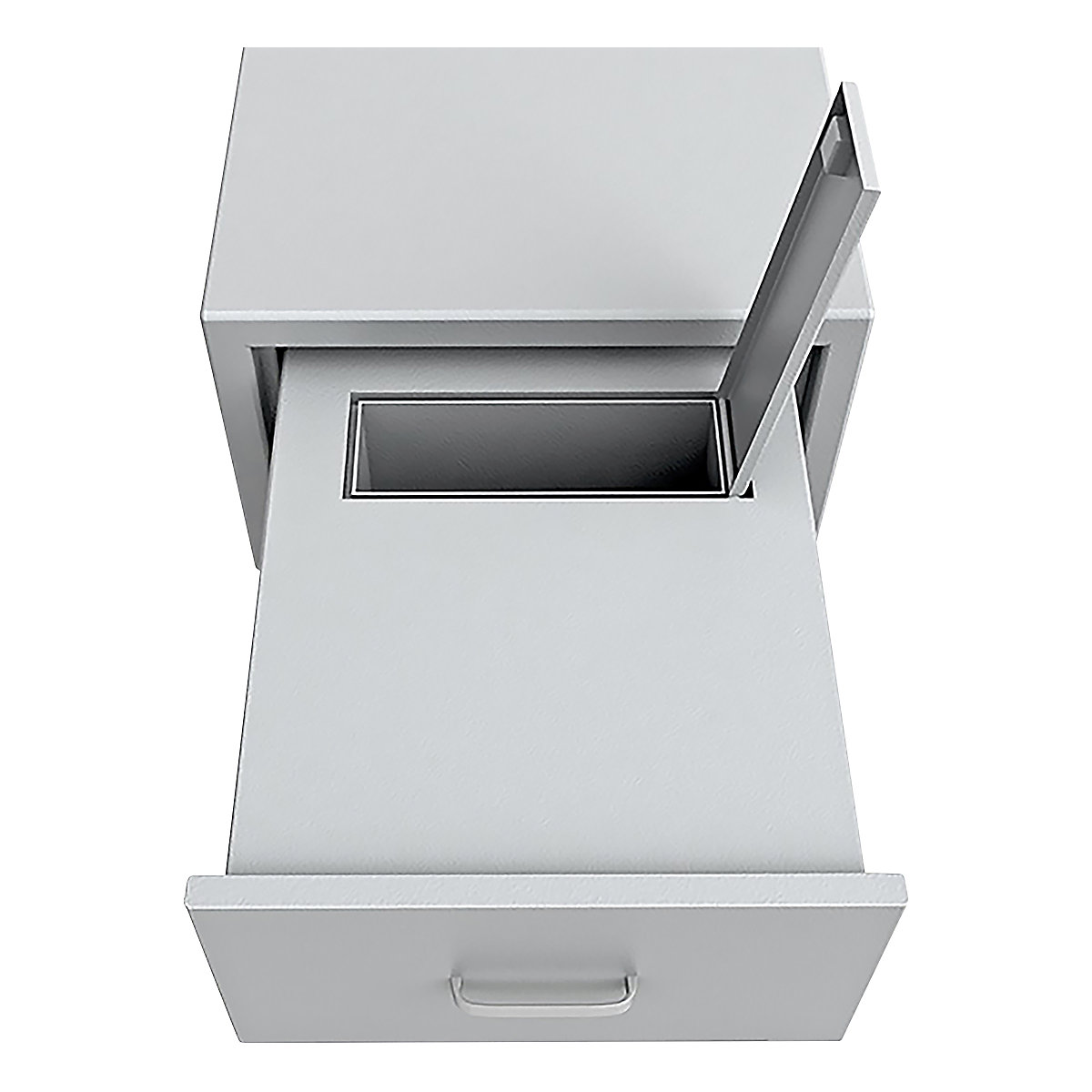 Cofre de depósito com gaveta aberta, inserção traseira mais saliente (Imagem do produto 3)