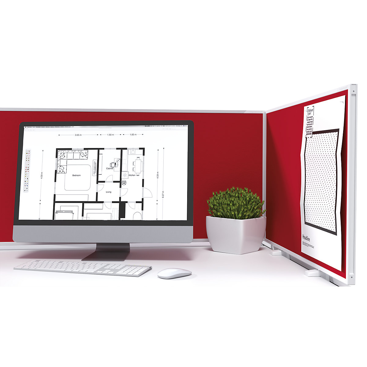 Divisória para mesa VarioPin – magnetoplan (Imagem do produto 2)-1