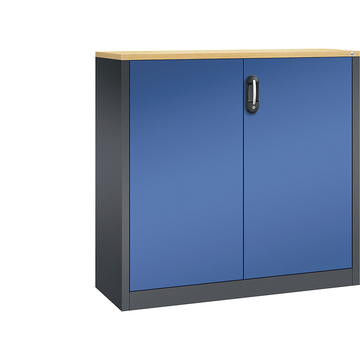 Armário de arquivo auxiliar ACURADO – C+P, 3 alturas de pastas, AxLxP 1200 x 1200 x 400 mm, preto acinzentado/azul genciana-11