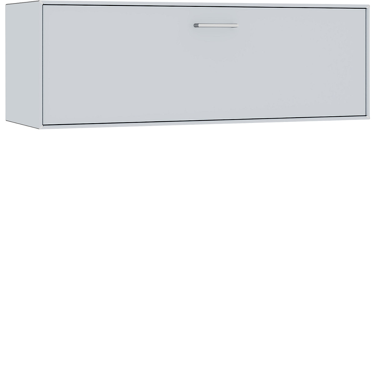 Caixa individual, suspensa – mauser, 1 tampa do compartimento de bar, largura 1155 mm, cinza alumínio-6