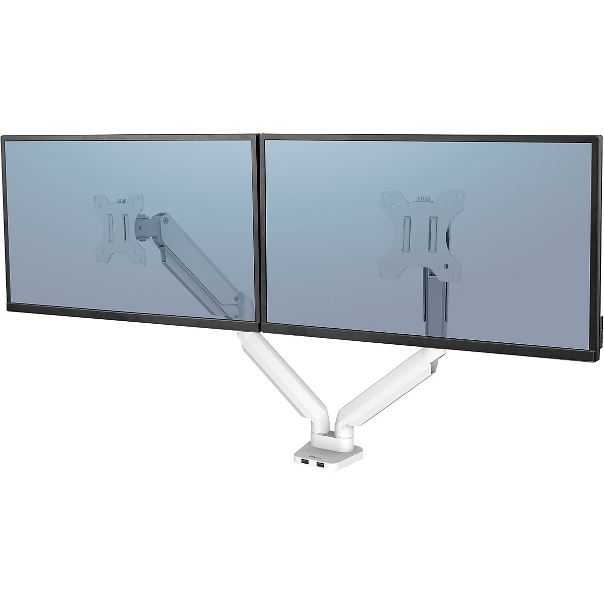 Braço de monitor PLATINUM SERIES – Fellowes, braço duplo para 2 monitores, branco-4