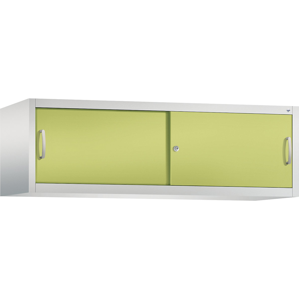 Armadietto sovrapponibile ACURADO con ante scorrevoli – C+P, alt. x largh. x prof. 500 x 1600 x 500 mm, grigio chiaro / verdino-4