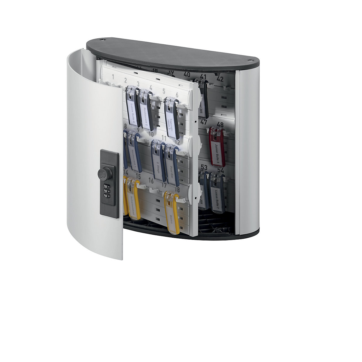 Elegante cassetta portachiavi – DURABLE, con serratura a combinazione numerica, alt. x largh. x prof. 280 x 300 x 118 mm, 54 ganci-9