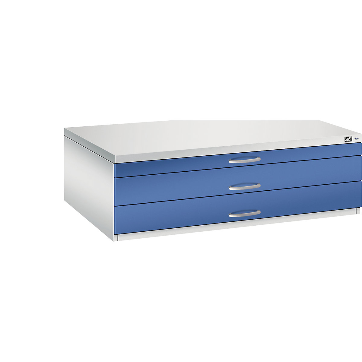 Archivio per disegni – C+P, UNI A0, 3 cassetti, altezza 420 mm, grigio chiaro / blu genziana-11