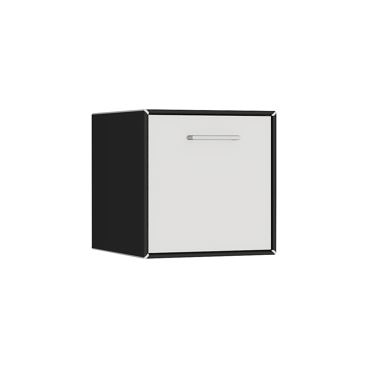 Box singolo, da appendere – mauser, 1 anta a ribalta per vano bar, larghezza 385 mm, nero notte / bianco segnaletico-6