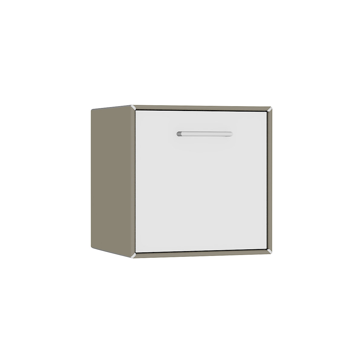 Box singolo, da appendere – mauser, 1 anta a ribalta per vano bar, larghezza 385 mm, grigio beige / bianco puro-7
