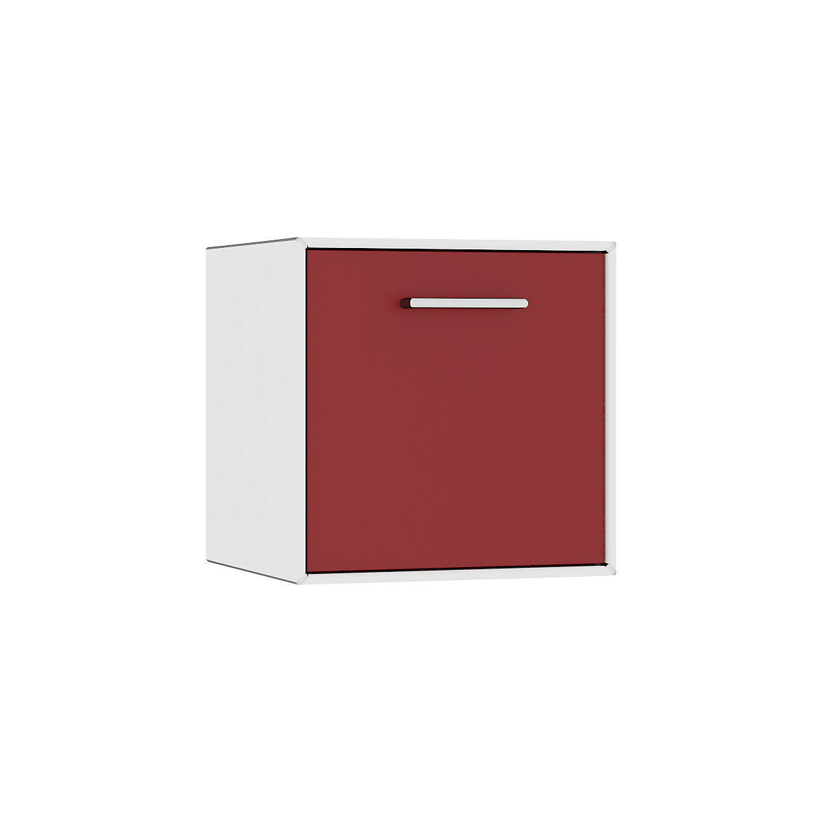 Box singolo, da appendere – mauser, 1 anta a ribalta per vano bar, larghezza 385 mm, bianco puro / rosso rubino-5