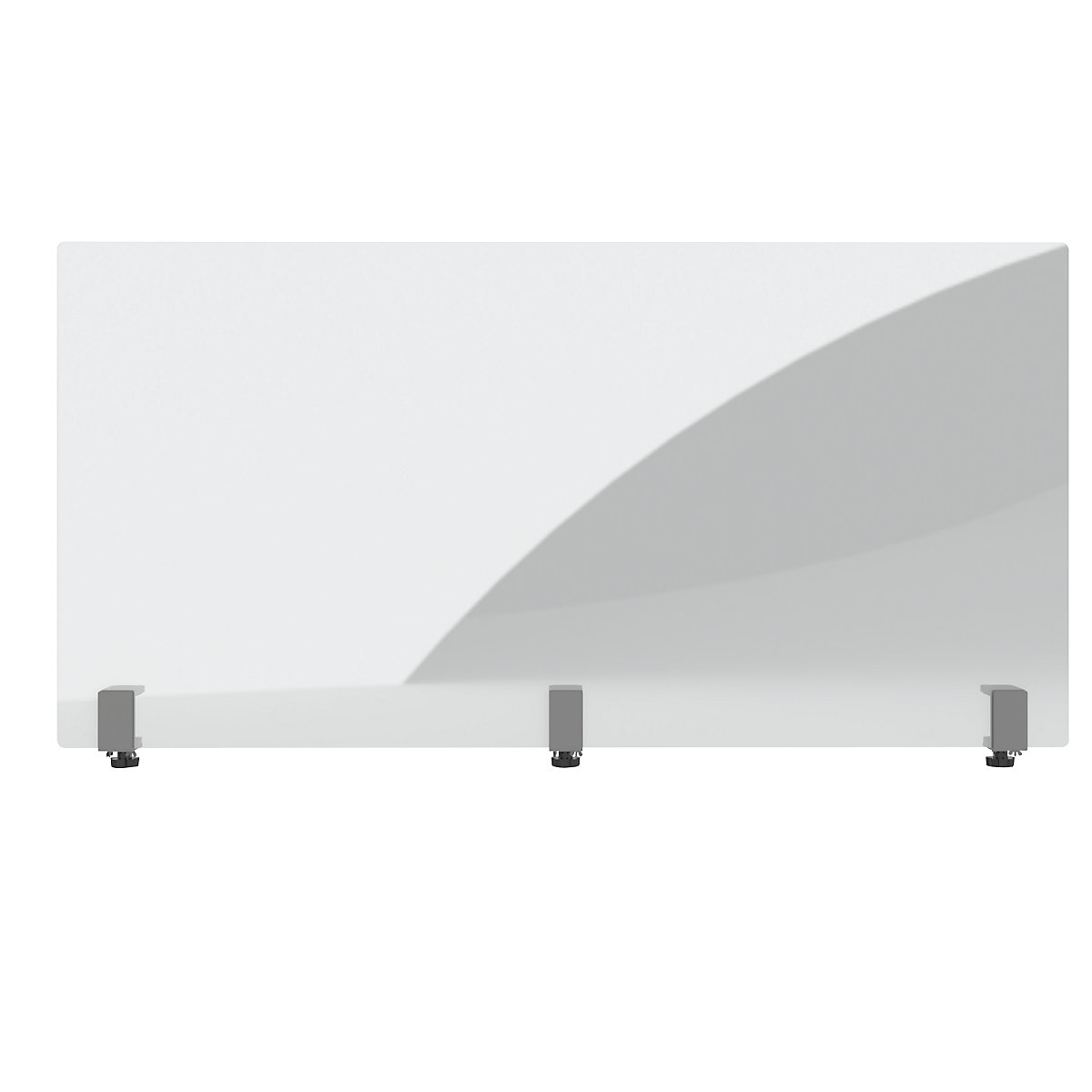 Pannello divisorio in acrilico – magnetoplan, alt. x prof. 600 x 70 mm, larghezza 1000 mm, con 3 supporti-19