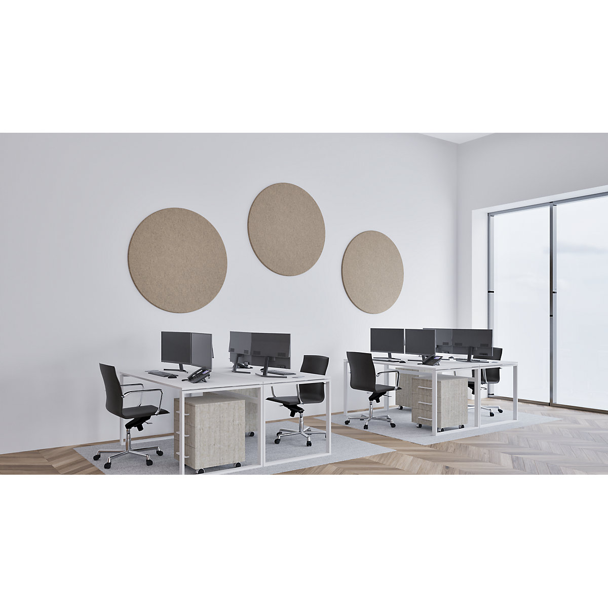 Pannello fonoassorbente da soffitto, feltro PET – eurokraft basic (Foto prodotto 3)-2