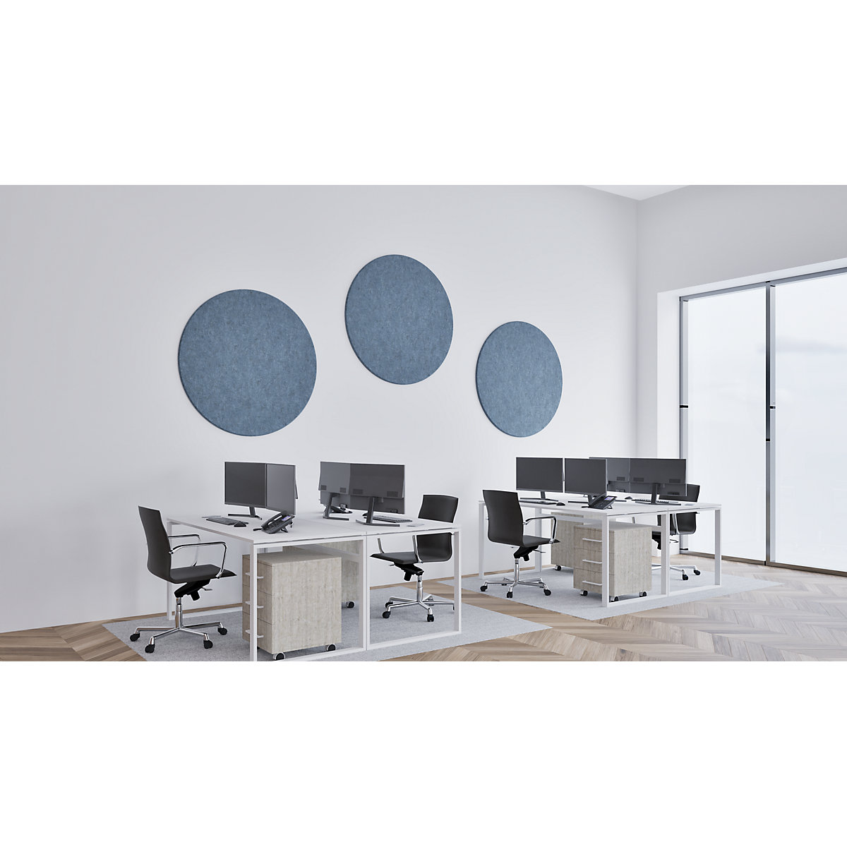 Pannello fonoassorbente da soffitto, feltro PET – eurokraft basic (Foto prodotto 3)-2