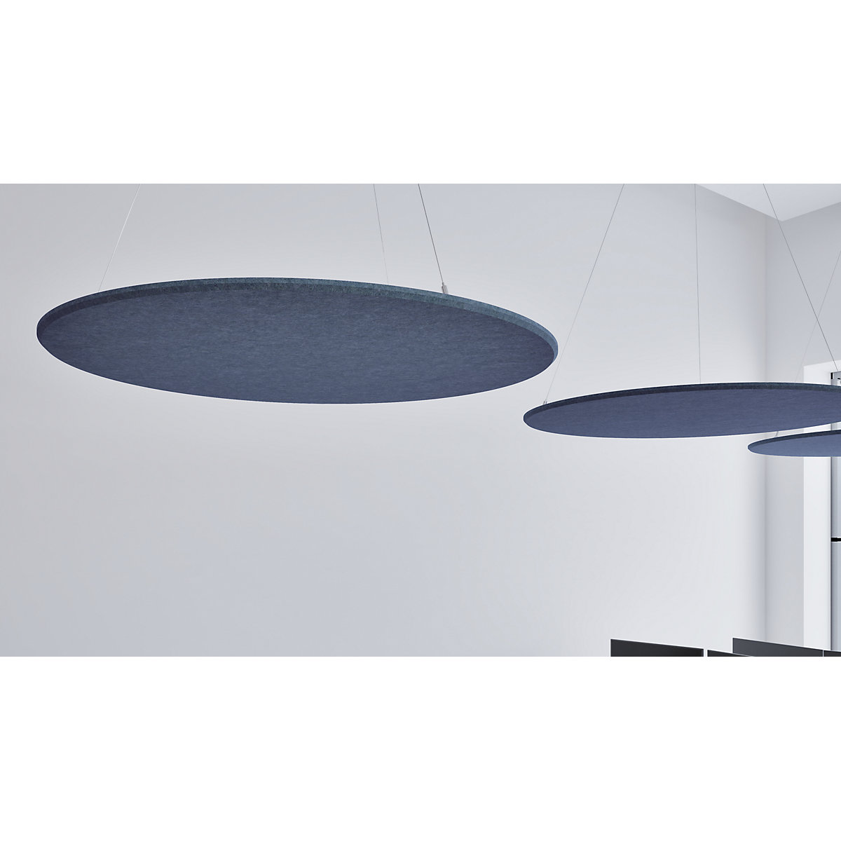 Pannello fonoassorbente da soffitto, feltro PET – eurokraft basic (Foto prodotto 4)-3