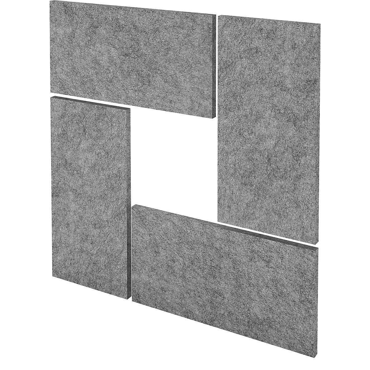 Set di pannelli a muro fonoassorbenti: spessore parete 25 mm