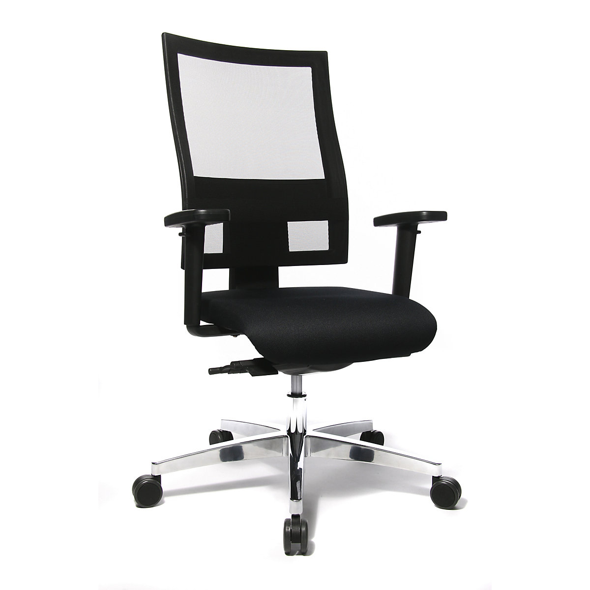 Sedia girevole da ufficio SITNESS 60 – Topstar, con schienale traspirante, braccioli inclusi, nero / nero-4