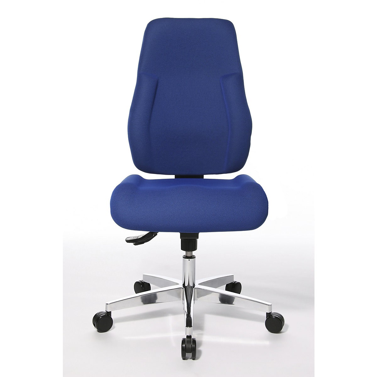 Sedia girevole per operatore – Topstar, schienale imbottito, tessuto blu-4