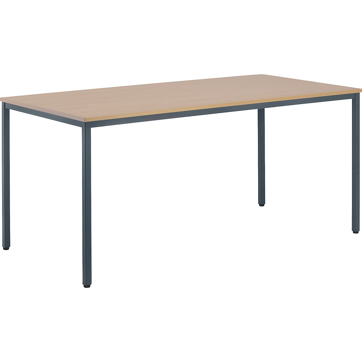 Tavolo multiuso – eurokraft basic, alt. x largh. x prof. 720 x 1600 x 800 mm, piano simil-faggio, telaio grigio basalto-6