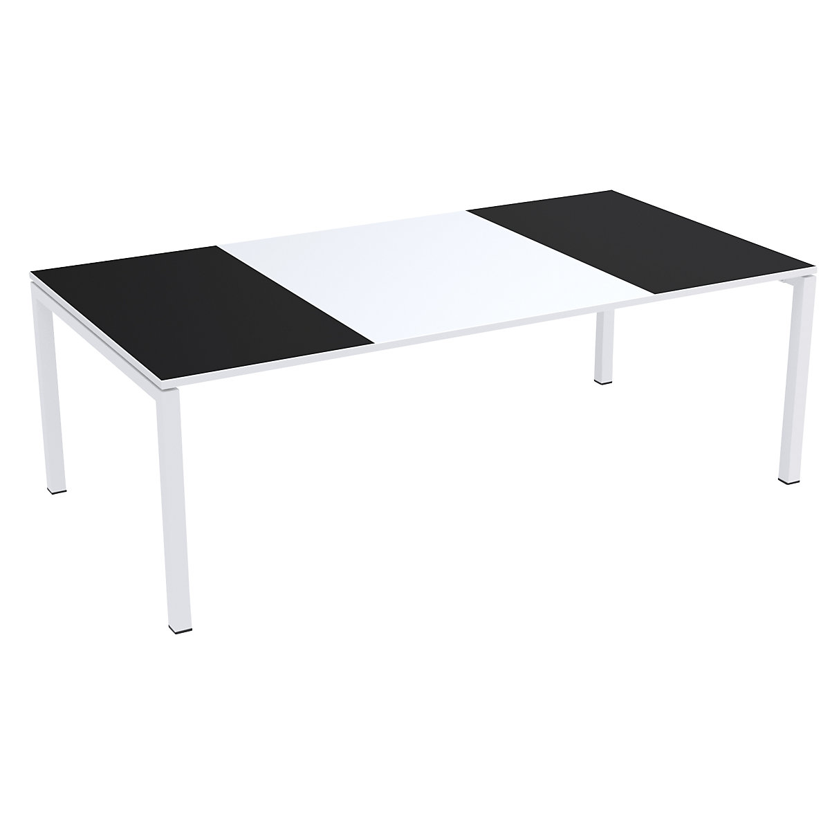 Tavolo per conferenze easyDesk® – Paperflow, alt. x largh. x prof. 750 x 2200 x 1140 mm, bianco/nero-6