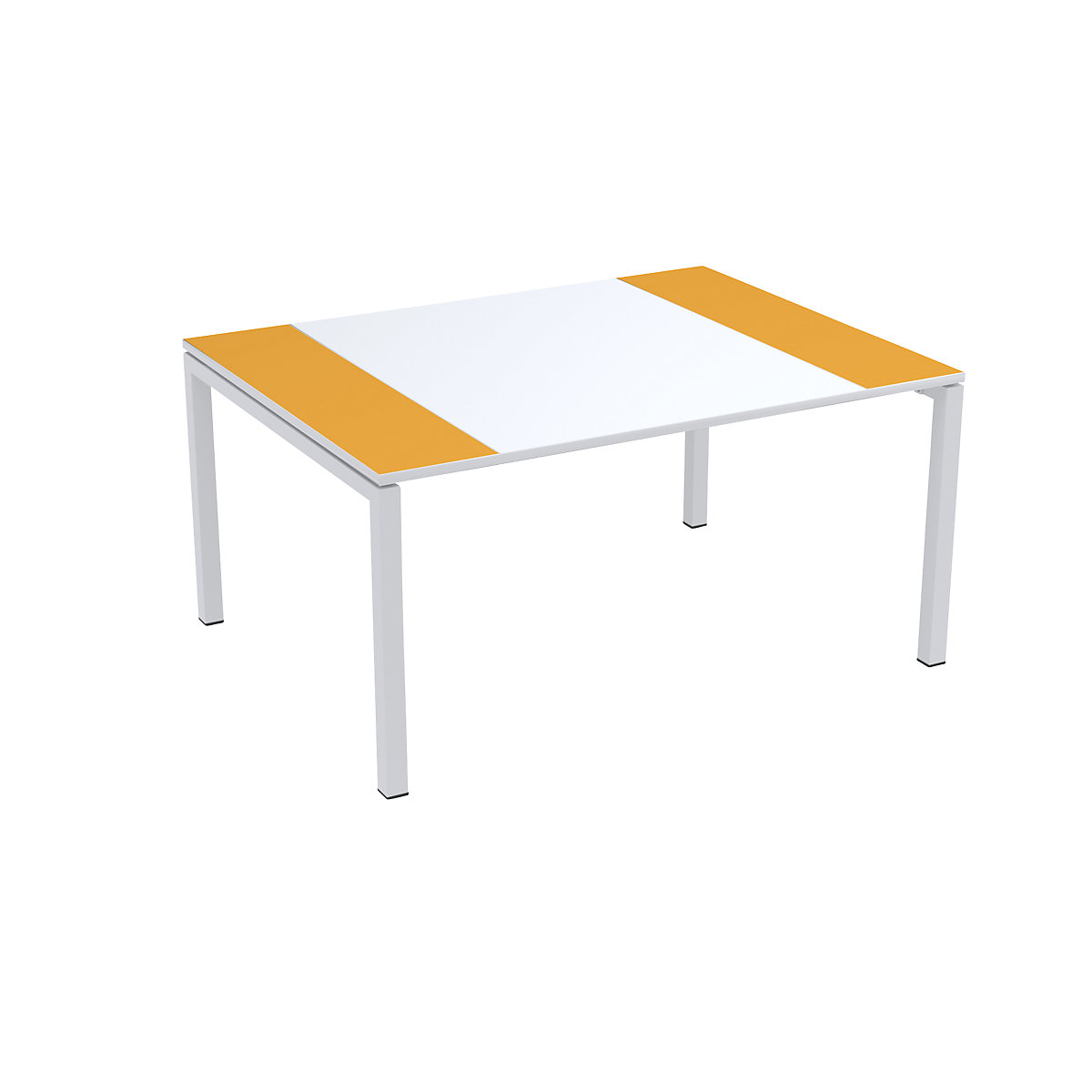 Tavolo per conferenze easyDesk® – Paperflow, alt. x largh. x prof. 750 x 1500 x 1160 mm, bianco/arancione-4