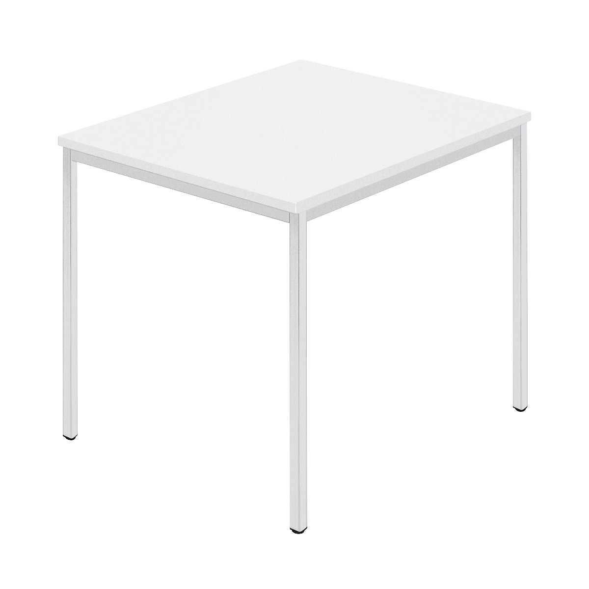 Tavolo quadrato, tubo quadrangolare rivestito, largh. x prof. 800 x 800 mm, bianco/grigio-6