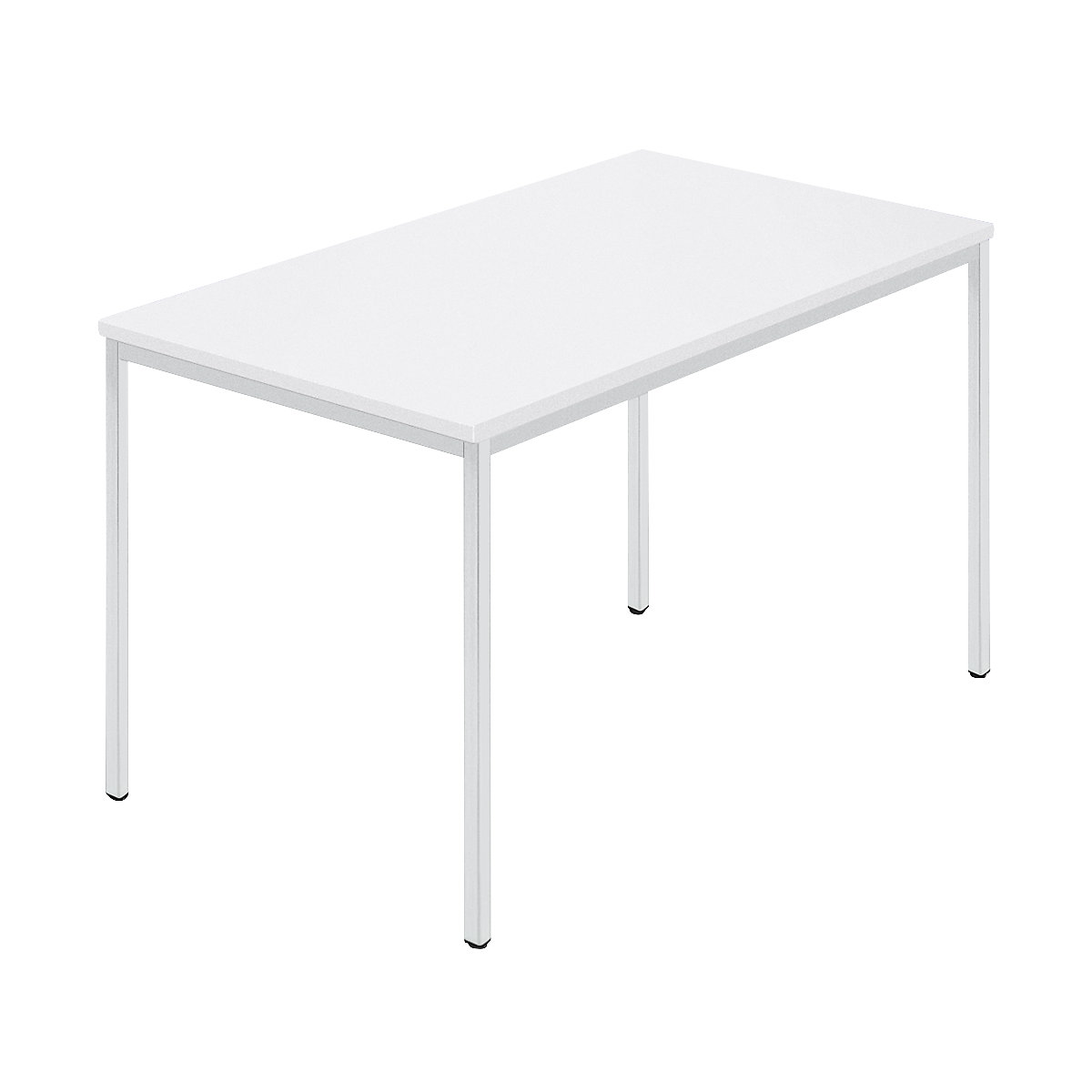 Tavolo quadrato, tubo quadrangolare rivestito, largh. x prof. 1200 x 800 mm, bianco/grigio-6