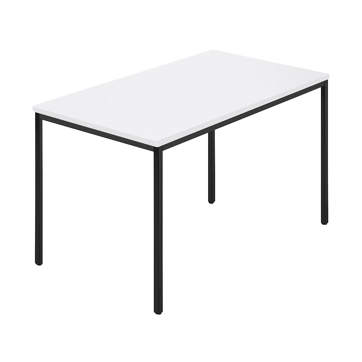 Tavolo quadrato, tubo quadrangolare rivestito, largh. x prof. 1200 x 800 mm, bianco/antracite-4