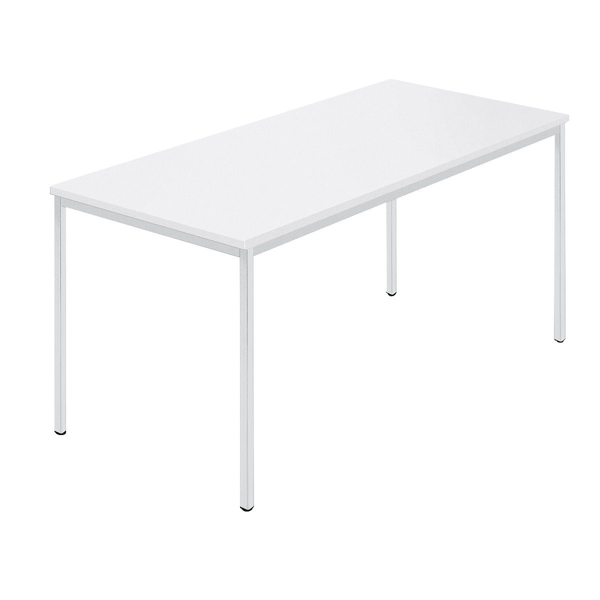 Tavolo quadrato, tubo quadrangolare rivestito, largh. x prof. 1500 x 800 mm, bianco/grigio-6