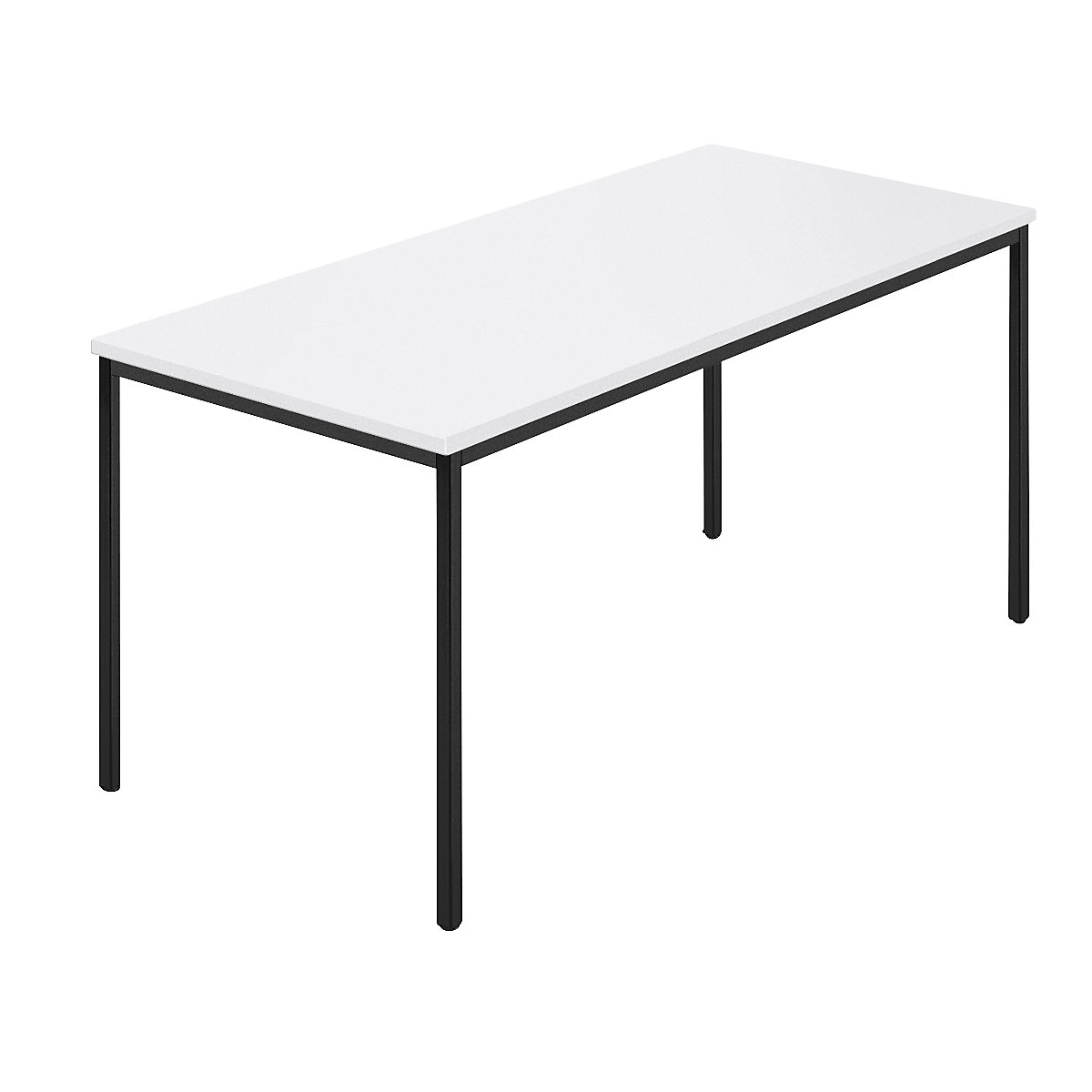 Tavolo quadrato, tubo quadrangolare rivestito, largh. x prof. 1500 x 800 mm, bianco/antracite-8