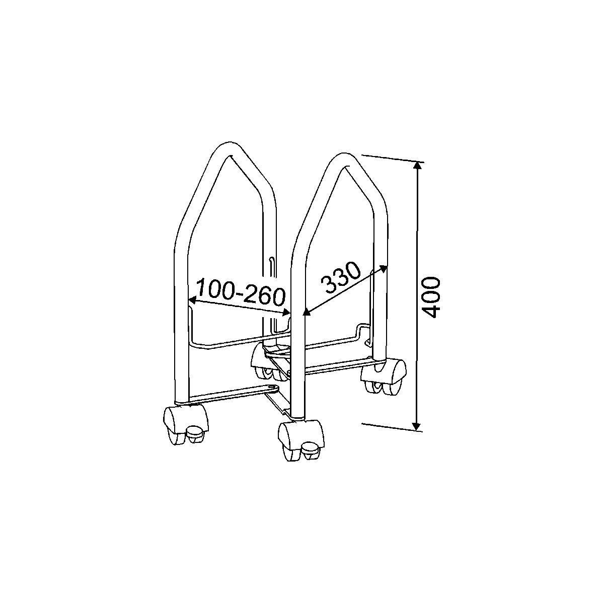 Soporte para CPU, rodante, H x P 400 x 330 mm – Twinco (Imagen del producto 3)-2