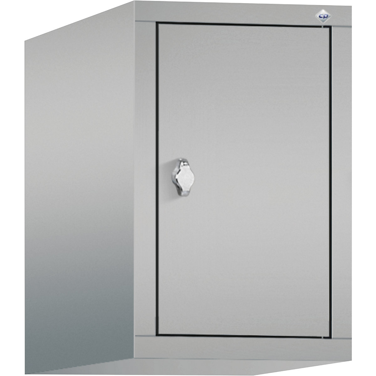 C+P – Altillo CLASSIC, 1 compartimento, anchura de compartimento 300 mm, aluminio blanco