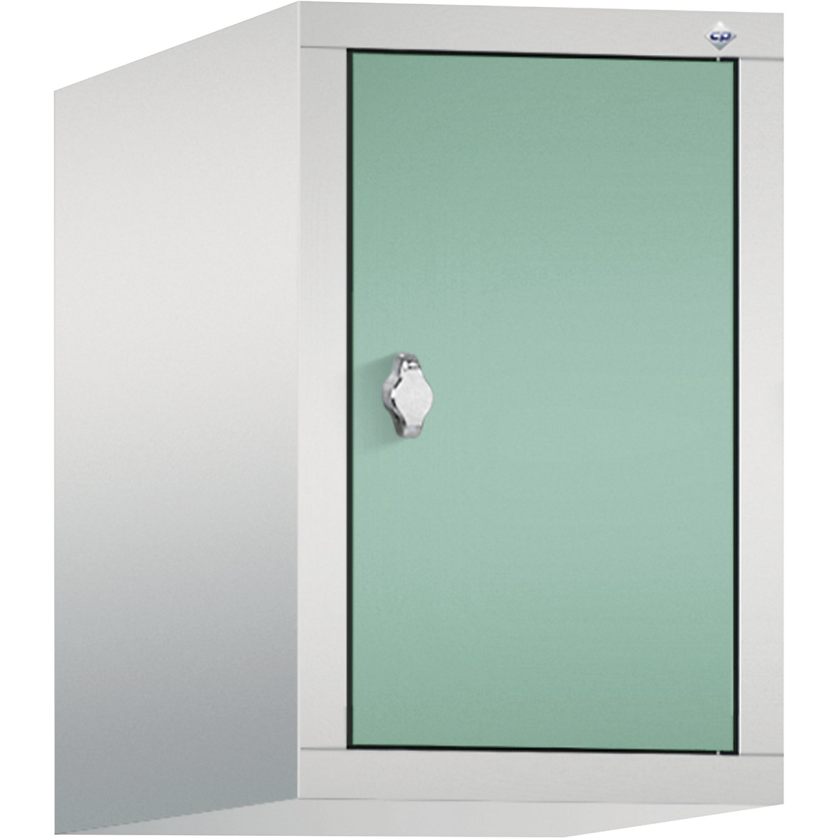 C+P – Altillo CLASSIC, 1 compartimento, anchura de compartimento 300 mm, gris luminoso / verde luminoso