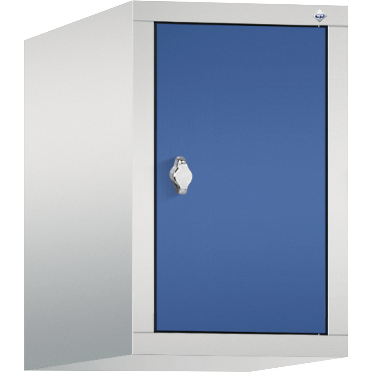 C+P – Altillo CLASSIC, 1 compartimento, anchura de compartimento 300 mm, gris luminoso / azul genciana