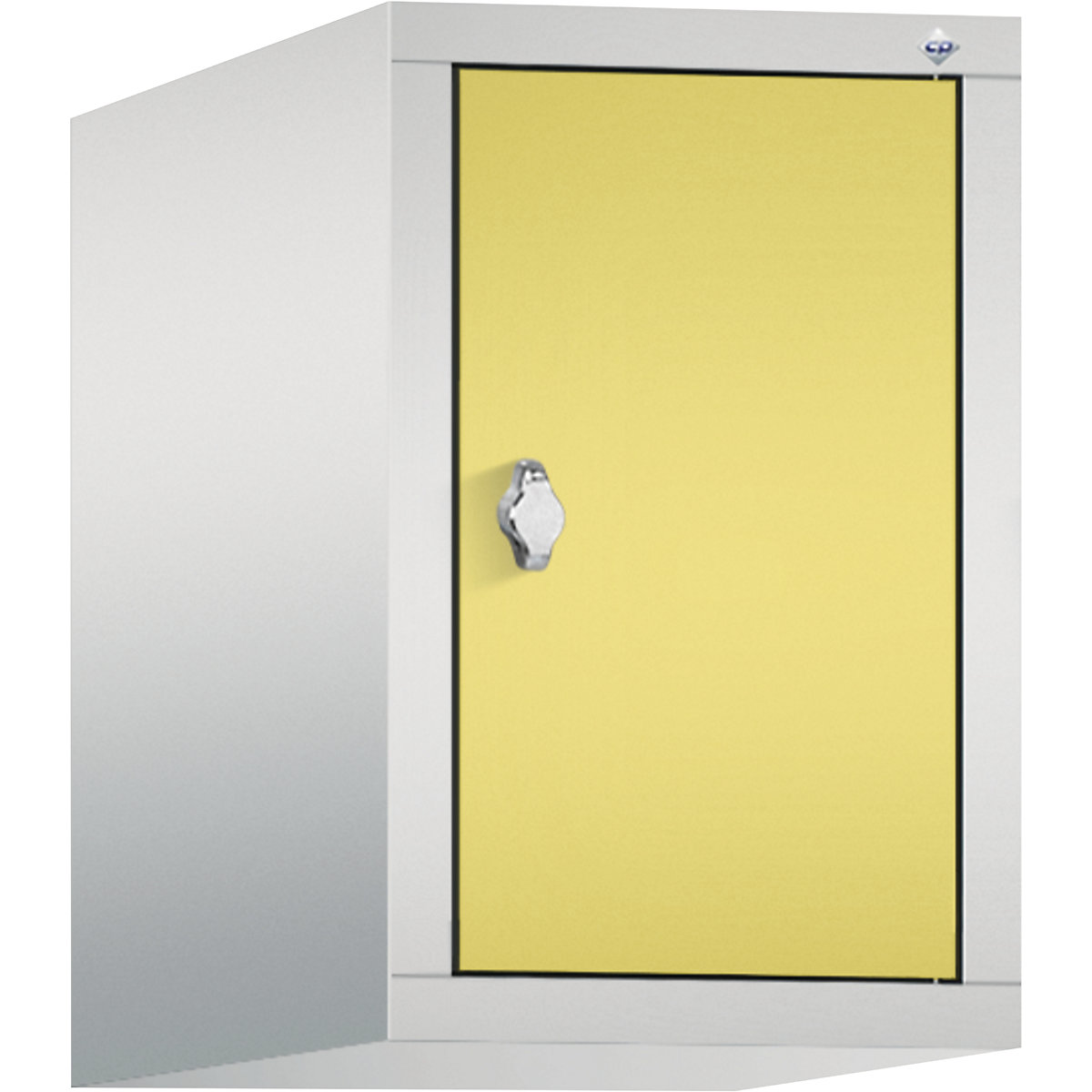 C+P – Altillo CLASSIC, 1 compartimento, anchura de compartimento 300 mm, gris luminoso / amarillo azufre
