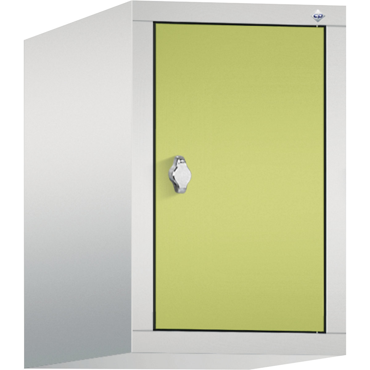 C+P – Altillo CLASSIC, 1 compartimento, anchura de compartimento 300 mm, gris luminoso / verde pistacho